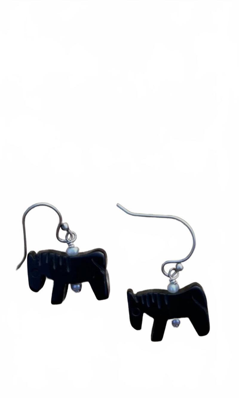 NEW PEYOTE BIRD women's pony earrings in black
